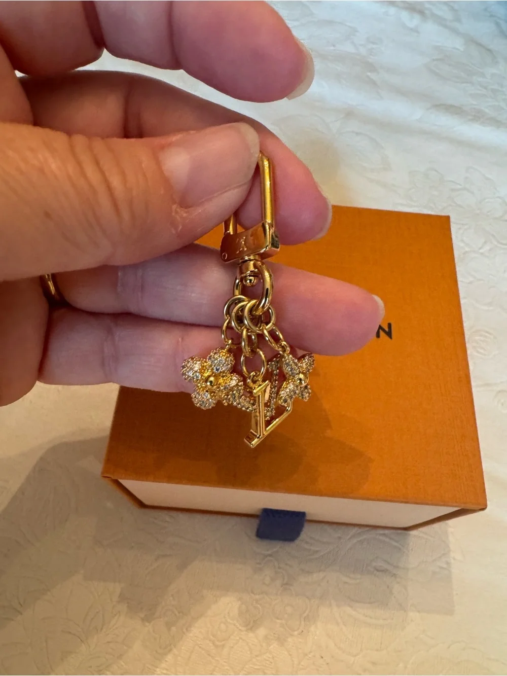 Louis Vuitton Gold Micro Monogram Bag Charm Keychain